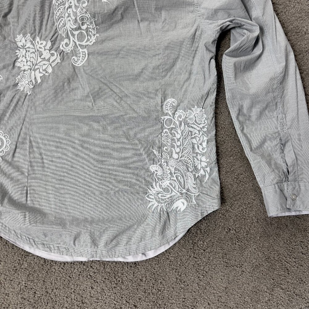 Guess Embroidered Men's Shirt - NWT - 100% Cotton - Western - Illusion Blue - Picture 11 of 13